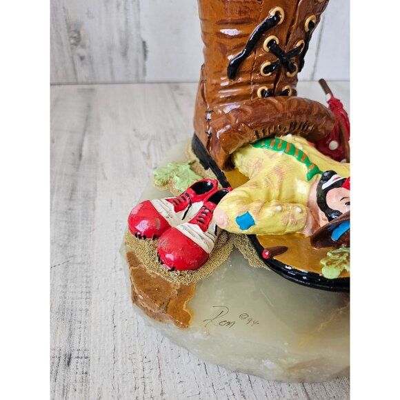 Ron Lee hobo boot clown emmett kelly sleeping 1994 gold circus figurine statue v - Picture 2 of 10